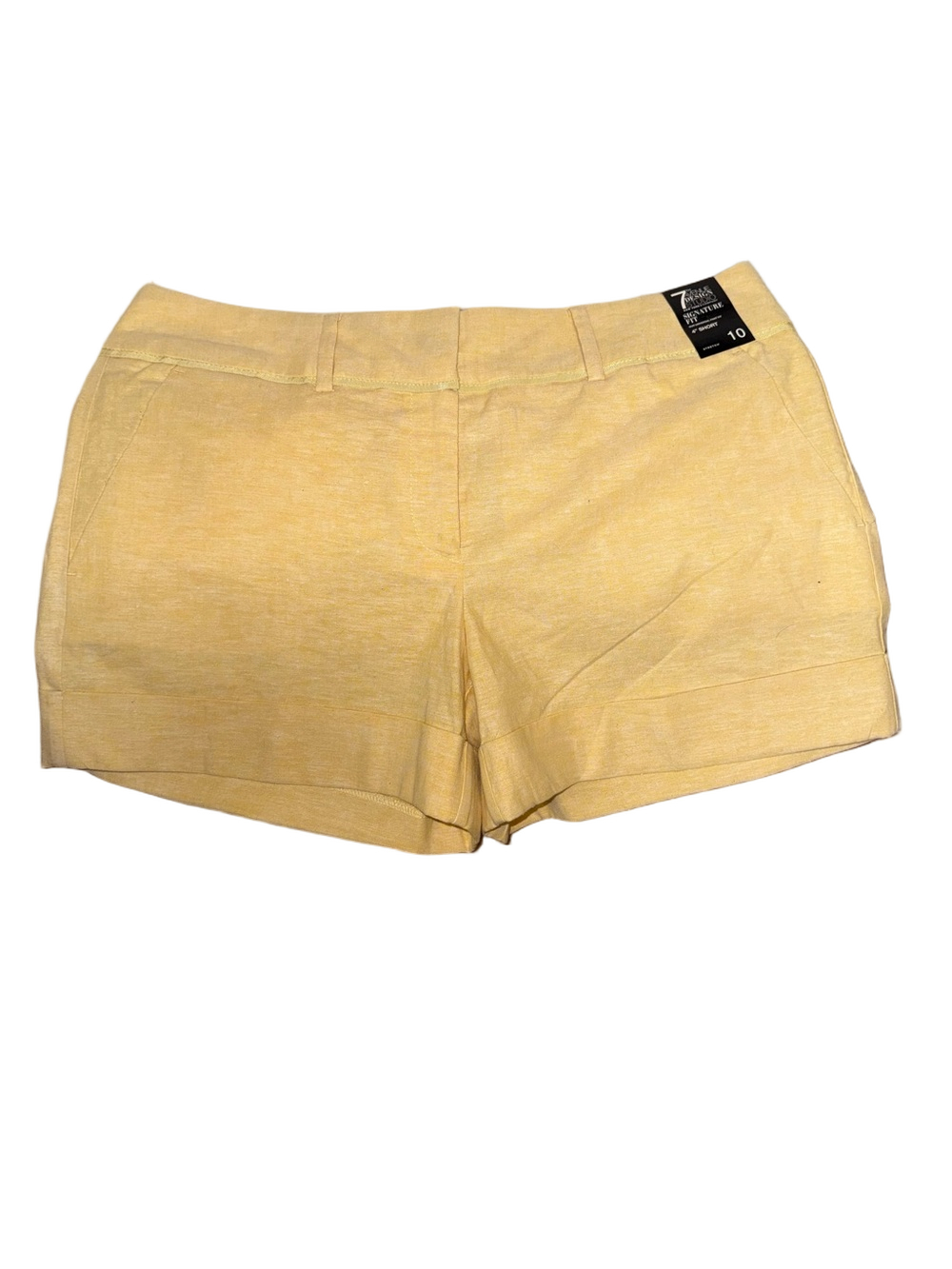 NWT 7th Avenue Design Studio 4” High Waist Yellow Tailored Shorts Size 10